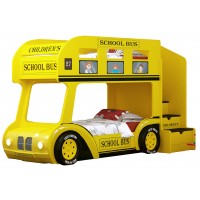 Детская двухъярусная кровать Red River Автобус Школьный Люкс (желтый)
