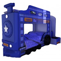 Детская двухъярусная кровать Red River Паровоз-3D Briz