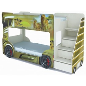 Детская двухъярусная кровать Vivera Mebel Автобус (желтый)